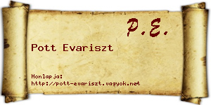 Pott Evariszt névjegykártya